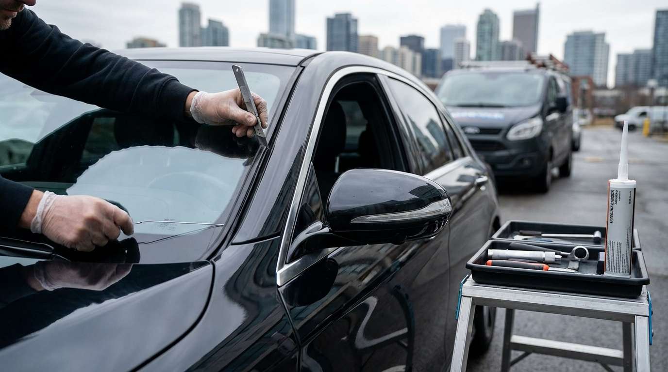 Mobile Glazing Boundary Condition Analysis: Defining the Pinch Weld Primer and Urethane Bead Interface via Cold Knife and Wire Cut-Out Control around Cowl Clips and Glass Run Channels with AlexWindshield